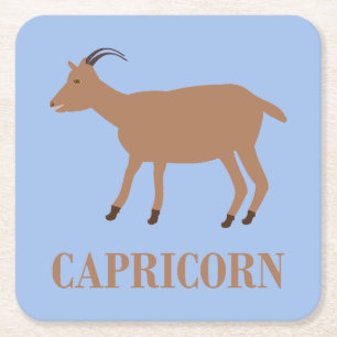 Capricorn Star Sign Goat Rechteckiger Pappuntersetzer