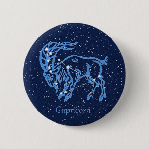 Capricorn-Sternbild und Sternzeichen mit Sternen Button