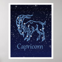 Capricorn-Sternbild und Sternzeichen mit Sternen