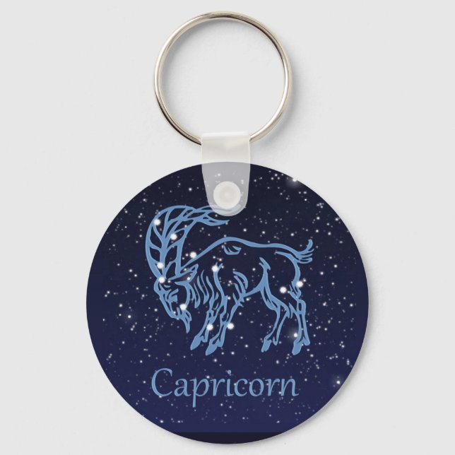 Capricorn-Sternbild und Sternzeichen mit Sternen Schlüsselanhänger (Vorderseite)