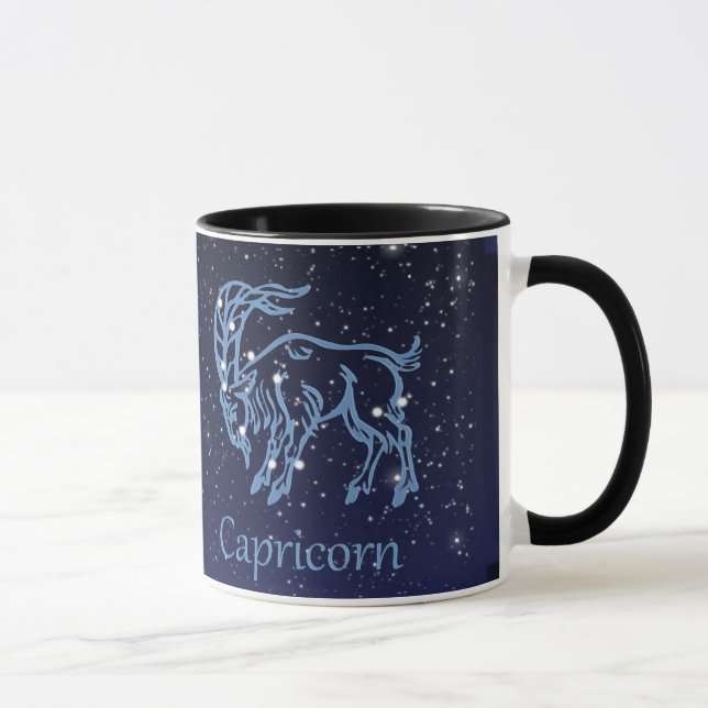 Capricorn-Sternbild und Sternzeichen mit Sternen Tasse (Rechts)