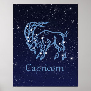 Capricorn-Sternzeichen und Sternbild Poster