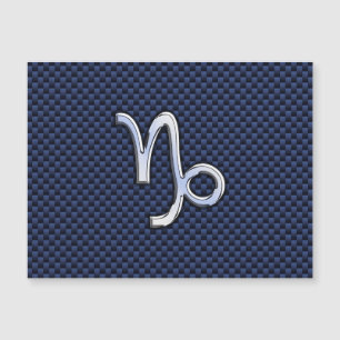 Capricorn Symbol Navy Carbon Fiber Style Magnetkarte