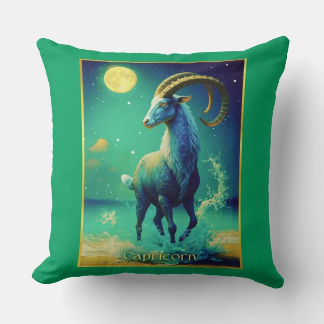 Capricorn the Sea Goat Zodiac Sign Kissen (Vorderseite)