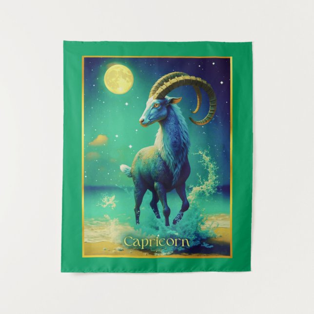 Capricorn the Sea Goat Zodiac Sign Wandteppich (Vorderseite)