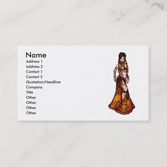 Capricorn Tribal Bly Dancer Business Cards Visitenkarte (Vorderseite)
