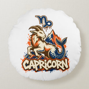 Capricorn Urban Street Art Graffiti Rundes Kissen