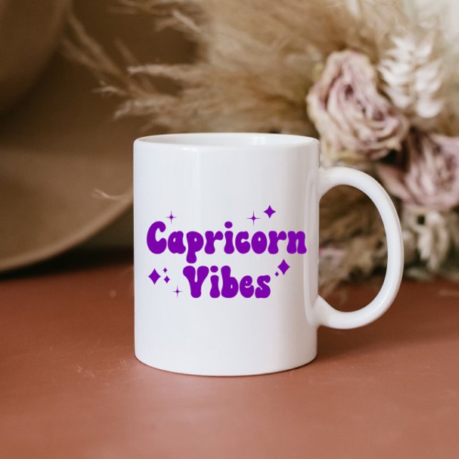Capricorn Vibes Zodiac Astrologie Lila Stars Coff Kaffeetasse (Von Creator hochgeladen)
