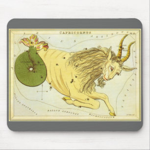 Capricorn Vintag Constellation, Urania-Spiegel Mousepad