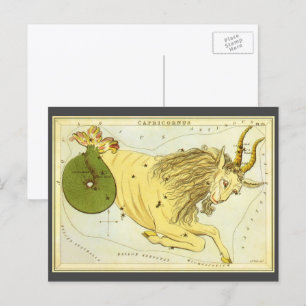 Capricorn Vintag Constellation, Urania-Spiegel Postkarte