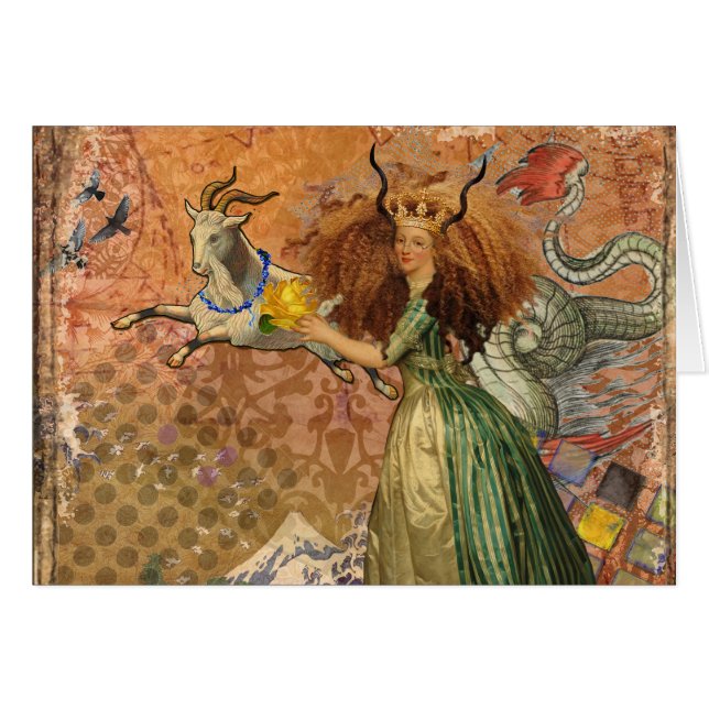 Capricorn Woman Goat Whimsical Fun (Vorderseite (Horizontal))