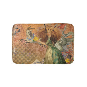 Capricorn Woman Goat Whimsical Fun Badematte