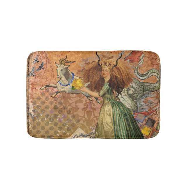 Capricorn Woman Goat Whimsical Fun Badematte (Vorderseite)