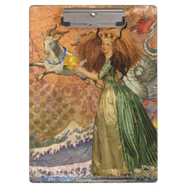 Capricorn Woman Goat Whimsical Fun Klemmbrett