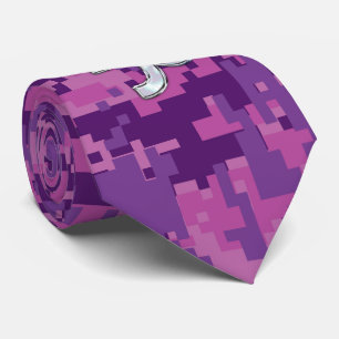Capricorn-Zeichen auf Fuchsia Digital Camouflage Krawatte