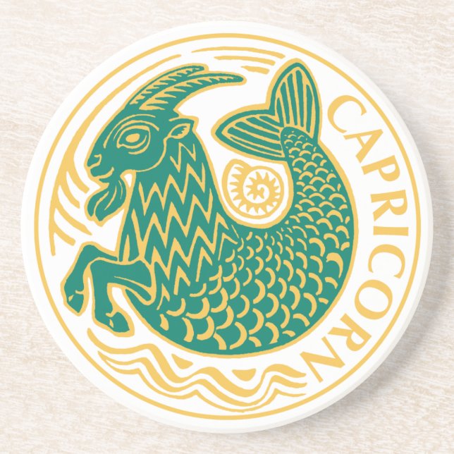 Capricorn-Zeichen des Zodiaks auf Getränkeuntersetzer (Vorne)