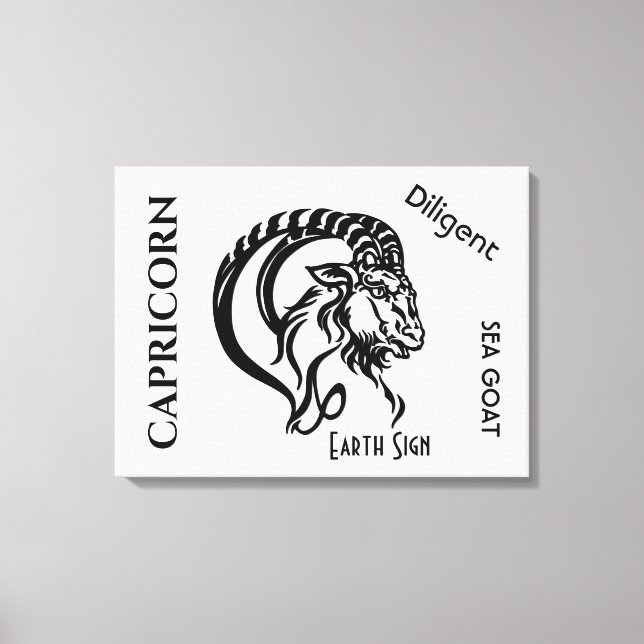 Capricorn-Zeichen und Symbol Leinwanddruck (Vorderseite)