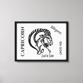 Capricorn-Zeichen und Symbol Leinwanddruck