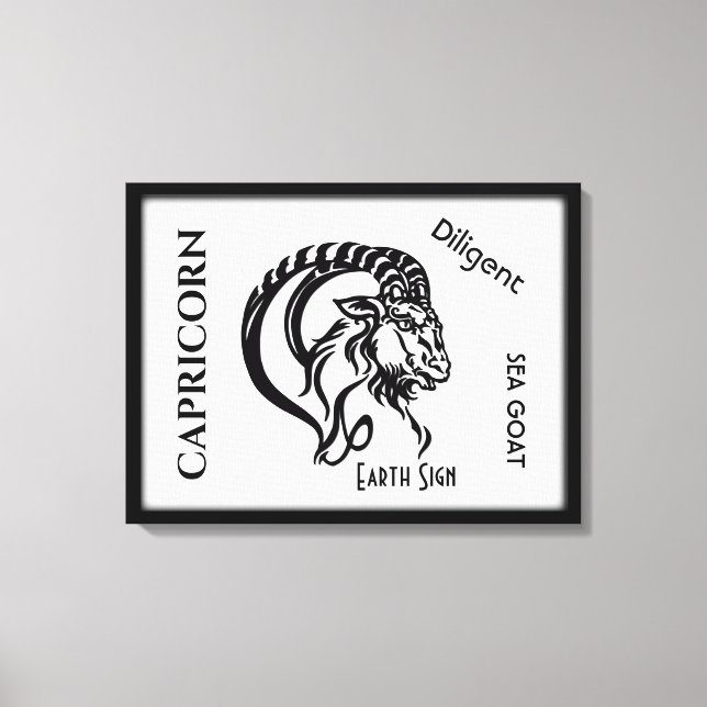 Capricorn-Zeichen und Symbol Leinwanddruck (Vorderseite)