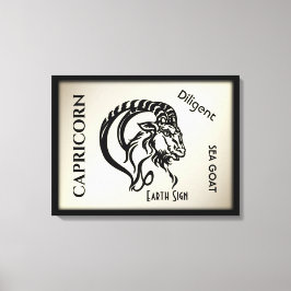 Capricorn-Zeichen und Symbol Leinwanddruck