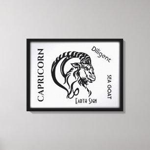 Capricorn-Zeichen und Symbol Leinwanddruck