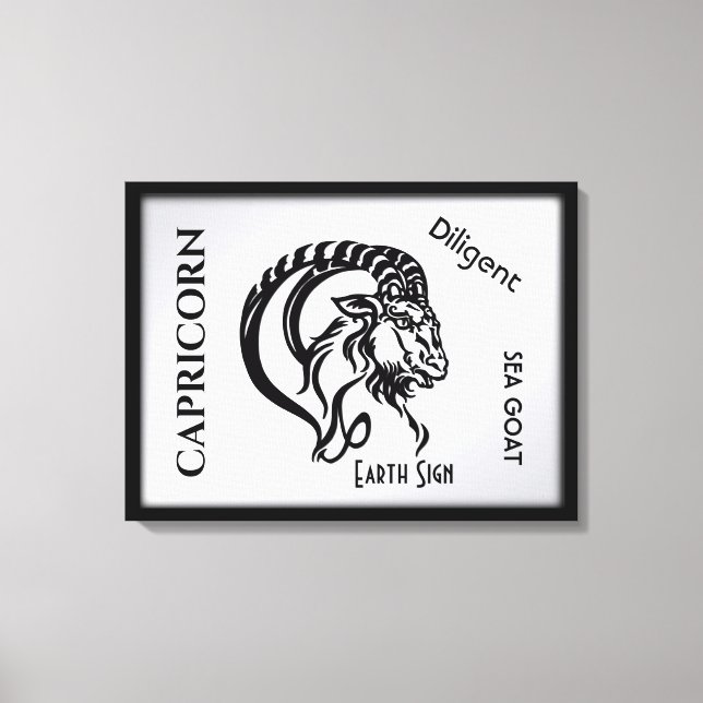 Capricorn-Zeichen und Symbol Leinwanddruck (Vorderseite)