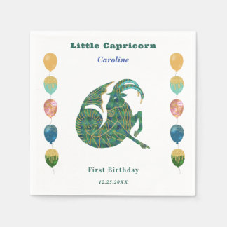Capricorn Zodiac 1st Birthday Balloons Artistic Serviette