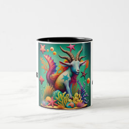 Capricorn - Zodiac Art Zweifarbige Tasse