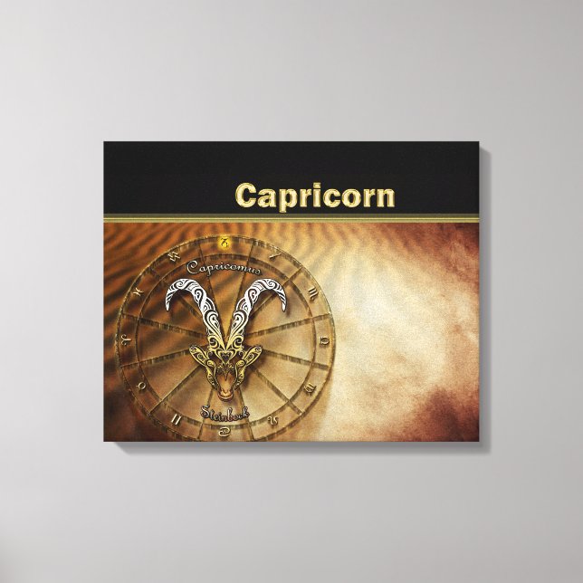 Capricorn Zodiac Astrologie Design Leinwanddruck (Vorderseite)