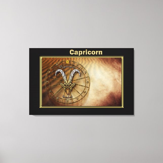 Capricorn Zodiac Astrologie Design Leinwanddruck (Vorderseite)