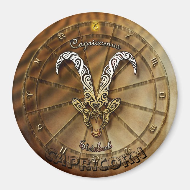 Capricorn Zodiac Astrologie Design Magnet (Vorne)