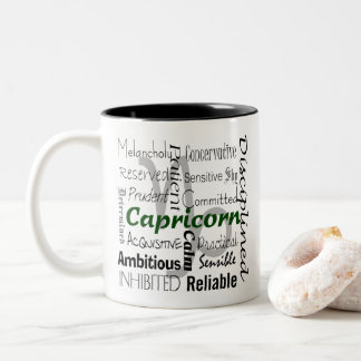 Capricorn Zodiac Astrologie Eigenschaften Collage Zweifarbige Tasse