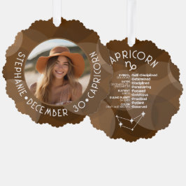 Capricorn Zodiac Astrologie Signatur Foto Geburtsd Ornament Karte