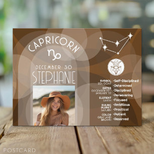Capricorn Zodiac Astrologie Signatur Foto Geburtsd Postkarte