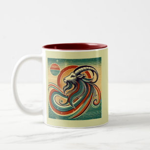 Capricorn Zodiac Coffee Tasse Retro Style