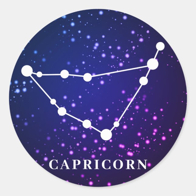 Capricorn Zodiac Constellation Design Runder Aufkleber (Vorderseite)