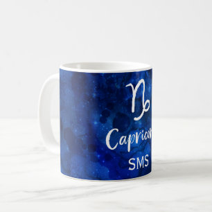 Capricorn Zodiac Constellation Galaxy Sky Monogram Kaffeetasse