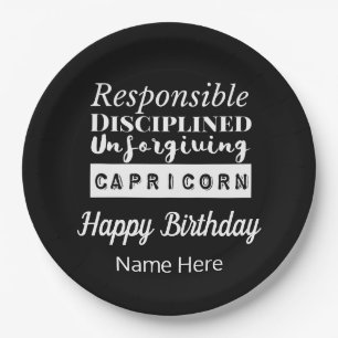 Capricorn Zodiac Fun Charakteristika Geburtstag Pappteller