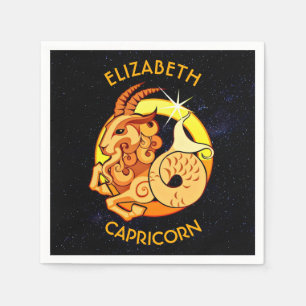 Capricorn Zodiac Geburtsdatum Unterschreiben mit I Serviette