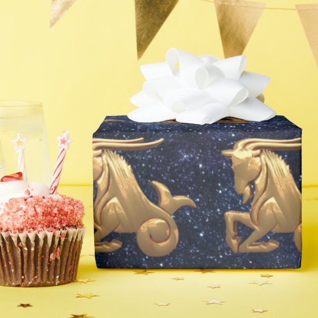 Capricorn Zodiac Geschenkpapier (Geburtstagsparty)