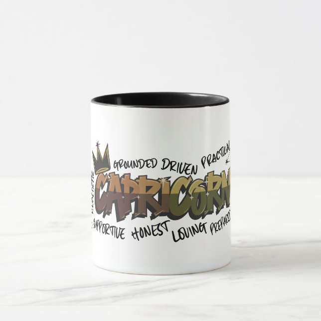 Capricorn Zodiac Graffiti  Tasse (Zentrum)