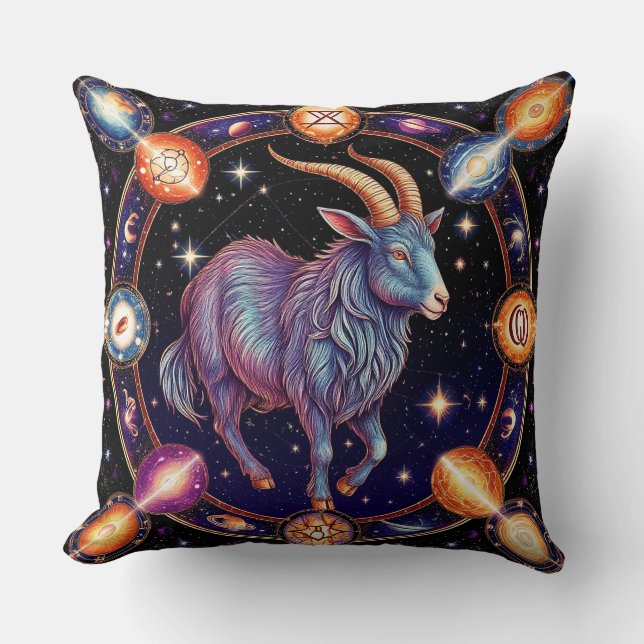 Capricorn Zodiac Illustration Kissen (Vorderseite)