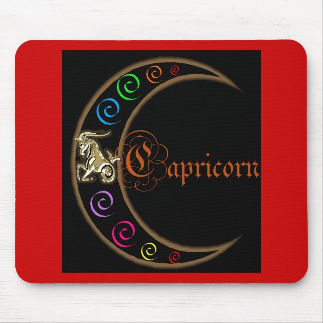 Capricorn Zodiac Moon Mousepad (Vorne)