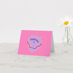 Capricorn Zodiac Pastel Heart Birthday Cake Karte