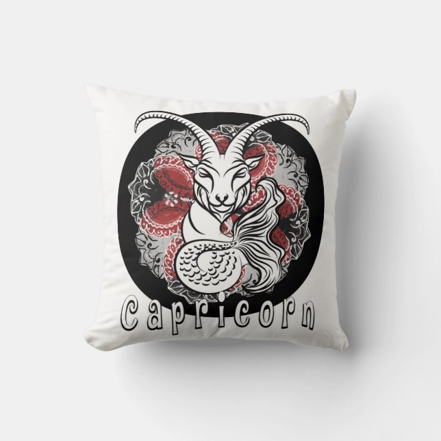 Capricorn zodiac-Schild Design von chennai Indipup Kissen (Vorderseite)