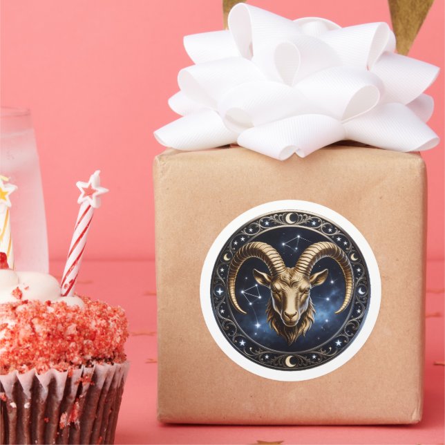 Capricorn Zodiac Sea Goat Runder Aufkleber (Party)