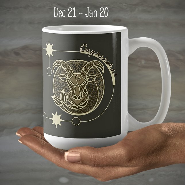 Capricorn Zodiac Sign Astrologie Mandala Spirituel Kaffeetasse (Von Creator hochgeladen)