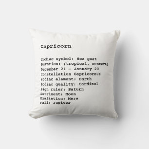 Capricorn Zodiac Sign Astrologie Schwarz-weiß Kissen