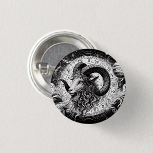Capricorn Zodiac Sign Astrology Horoscope Art Button