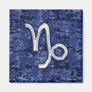 Capricorn Zodiac Sign auf Navy Digital Camouflage Magnet